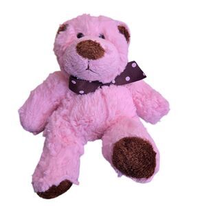 Mary Meyer Baby Bear Plush Pink Brown Bow Bag 8in